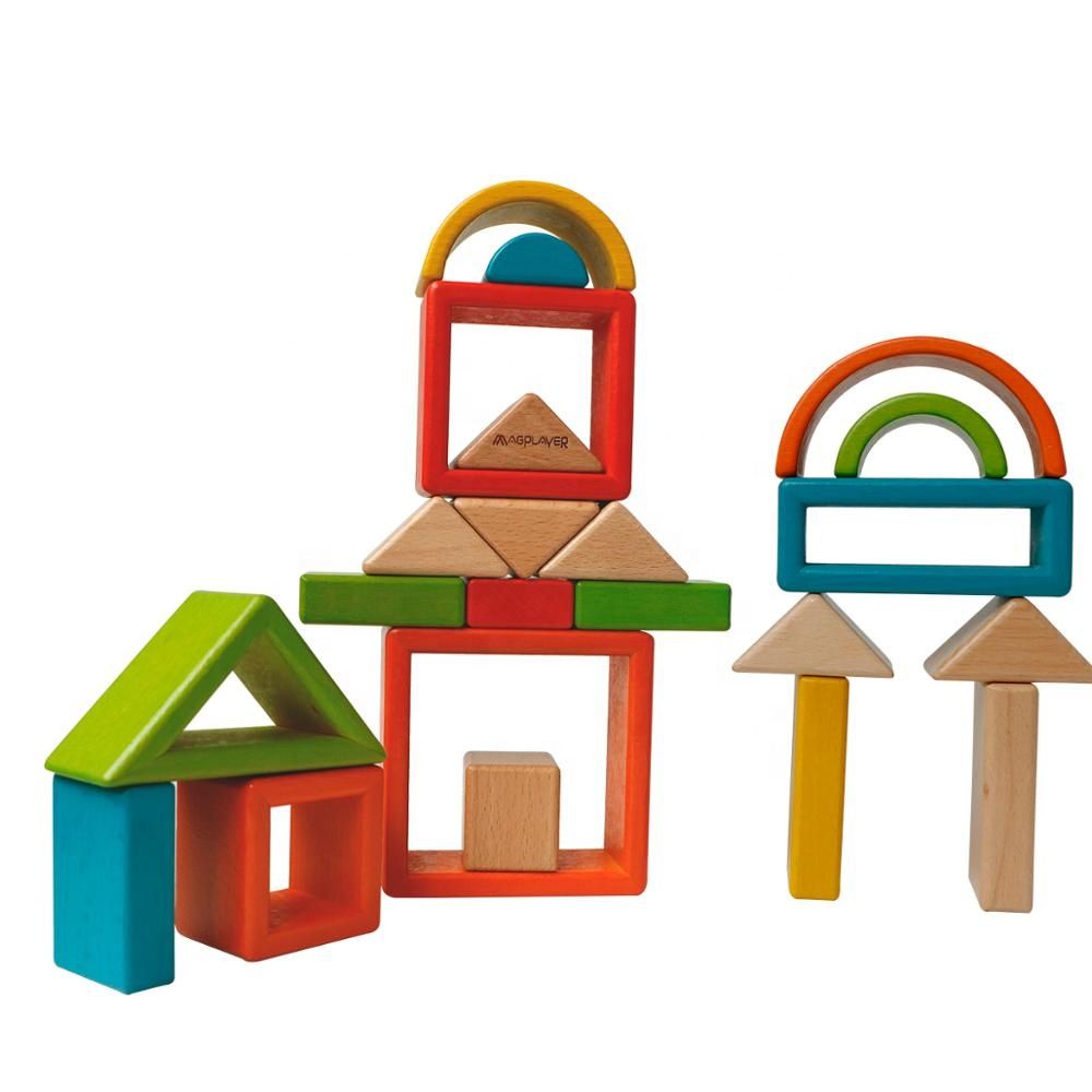 Wooden Rainbow Stacking Blocks Small (22 pcs)